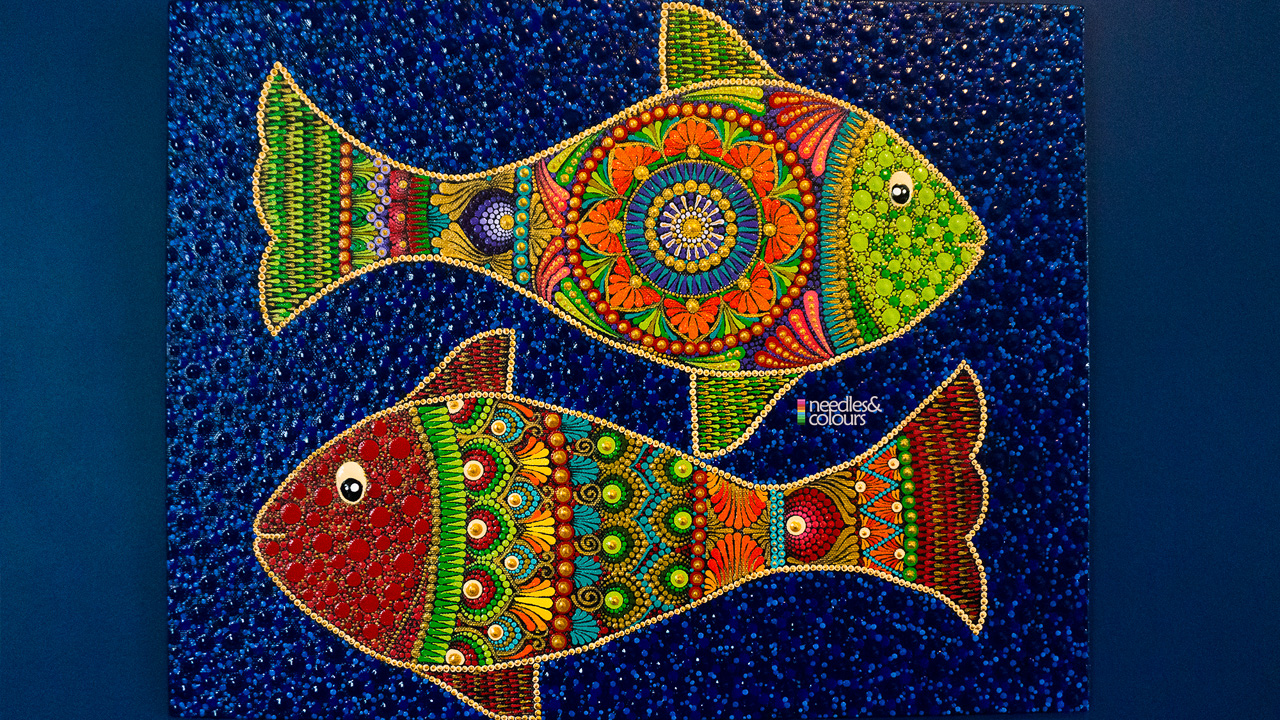 preview of Madhubhani Dot Mandala Fusion artwork